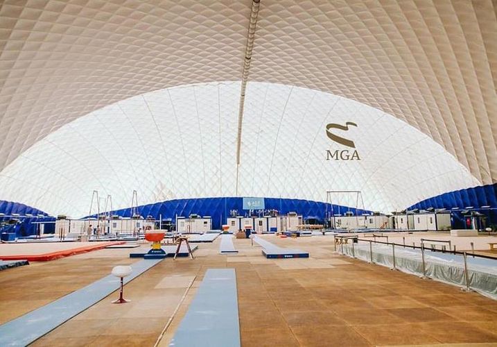 Köməkçi zalı sökülür - Milli Gimnastika Arenasının