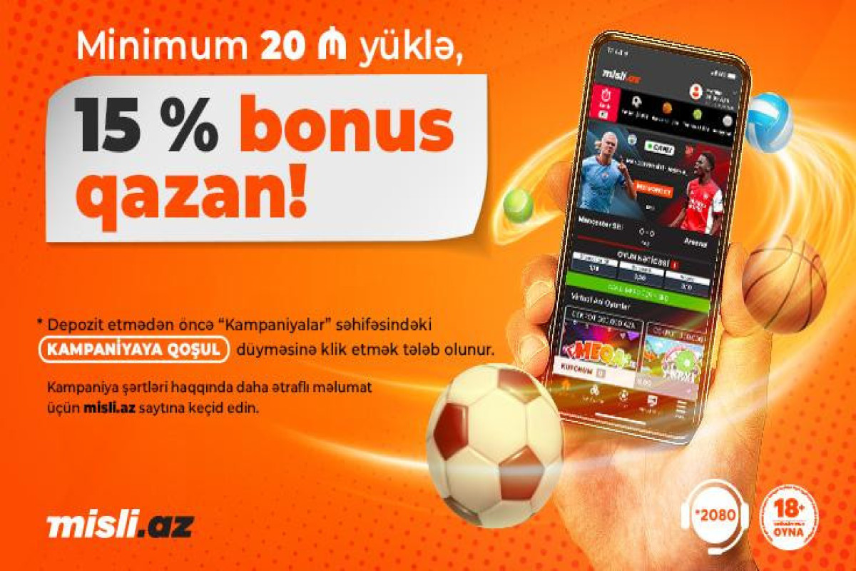 Misli.az 15 % BONUS kampaniyasına start verir! 