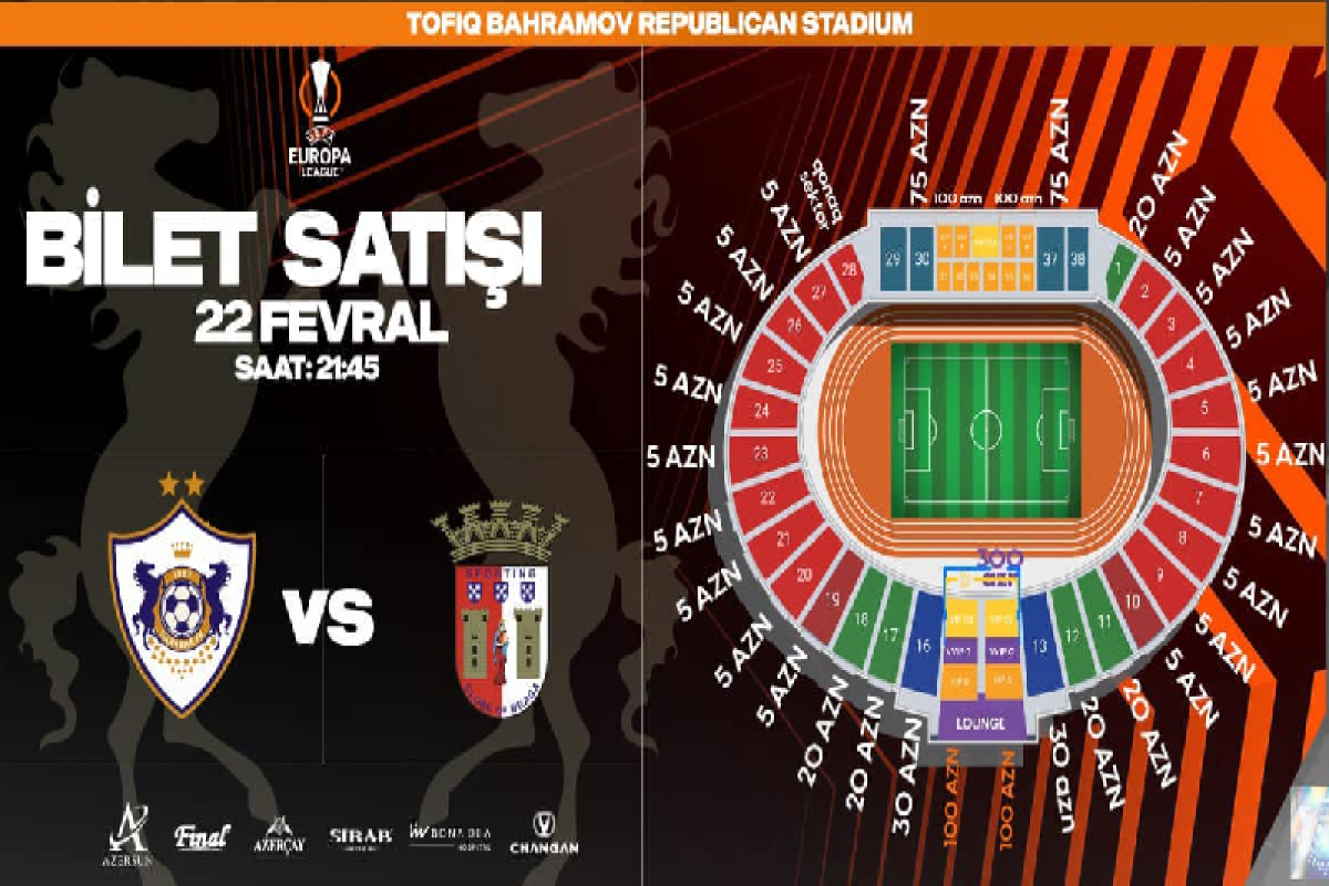 "Qarabağ" - "Braqa" matçının biletləri satışa çıxarıldı
