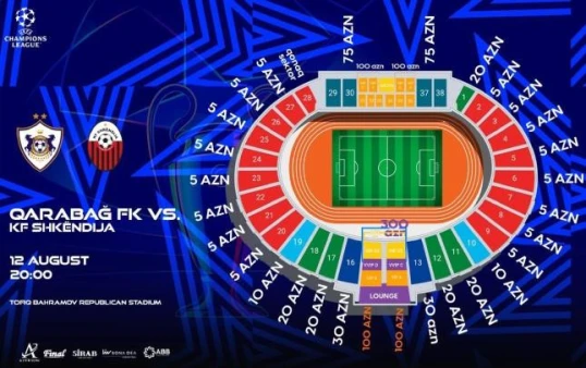 “Qarabağ” - “Şkendiya” matçının biletləri satışa çıxarılır