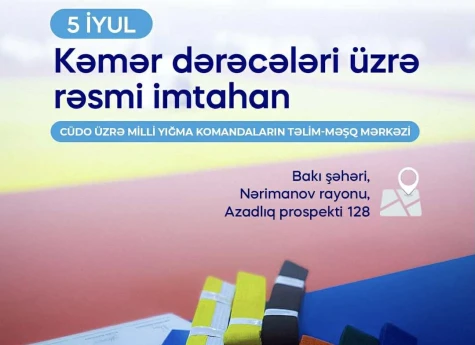 Bakıda kəmər dərəcələri üzrə rəsmi imtahan keçiriləcək 