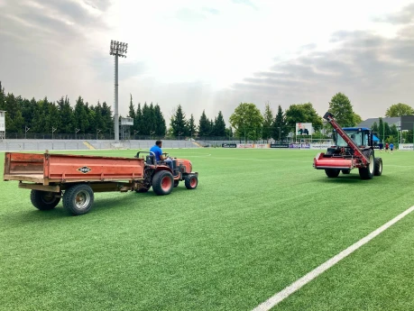 Tovuz şəhər stadionunda ot örtüyünün dəyişdirilməsi işlərinə start verilib - FOTO 