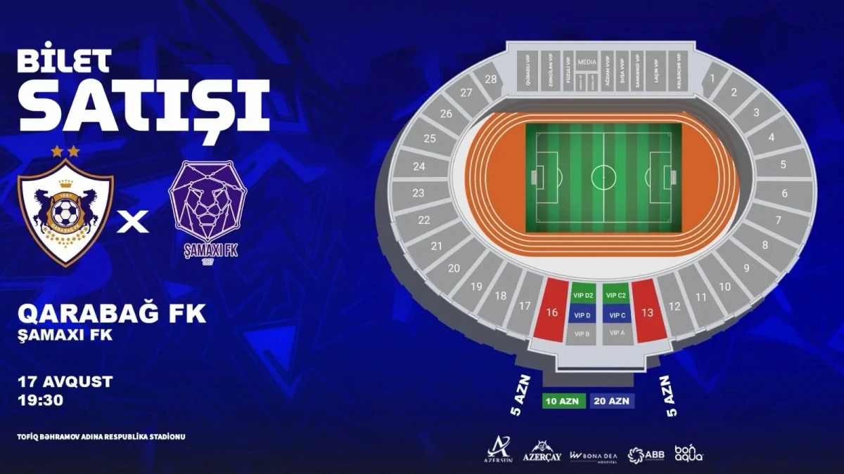 "Qarabağ" - "Şamaxı" oyununun biletləri satışda
