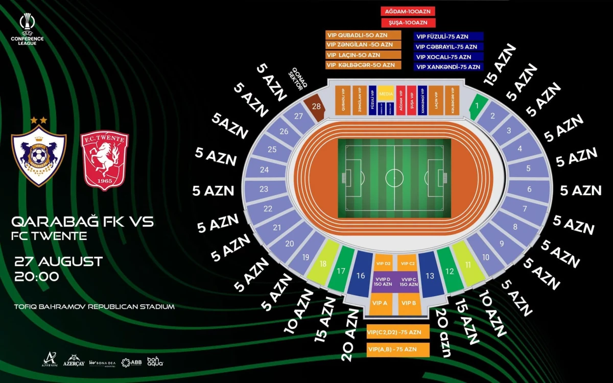 “Qarabağ” – “Tvente” oyununun biletləri satışa çıxarılıb