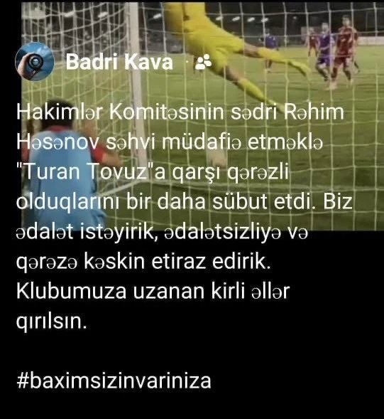 “Turan Tovuz” azarkeşlərindən etiraz aksiyası