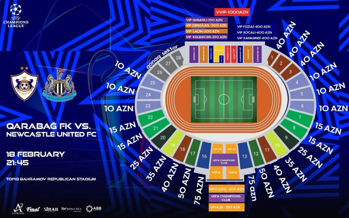 "Qarabağ" - "Nyukasl" oyununun biletləri satışa çıxarılacaq