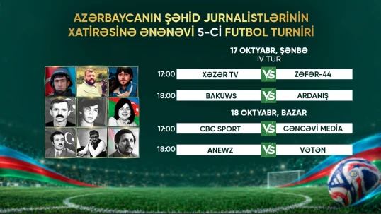 Şəhid jurnalistlərin xatirəsinə keçirilən turnirdə IV turun oyunları baş tutacaq