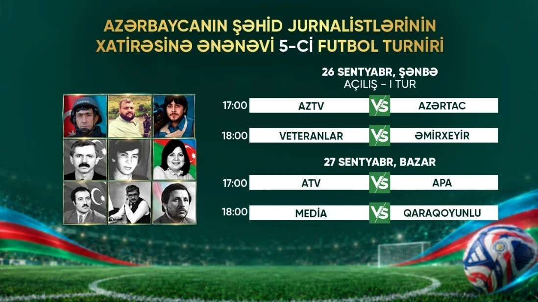 Şəhid jurnalistlərin xatirəsinə həsr edilən V minifutbol turniri start götürüb